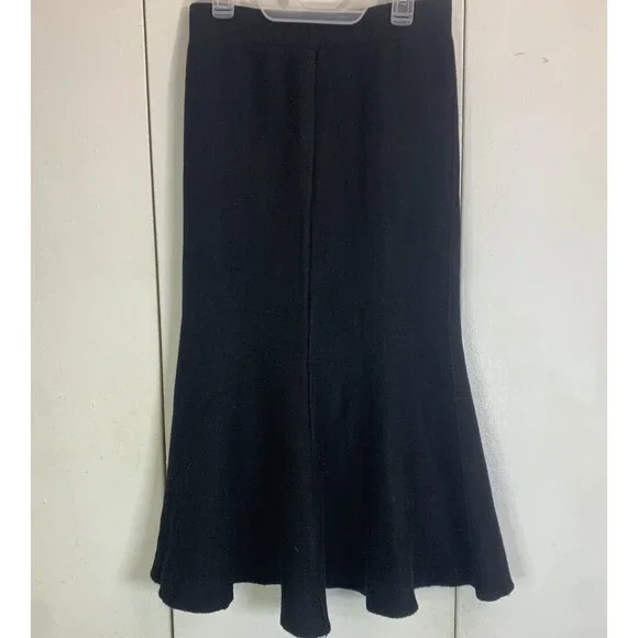 Black Knit Mermaid Midi Skirt S - Picture 3 of 3